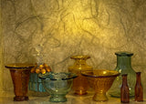 Miniature Amber and Teal Glass Collection